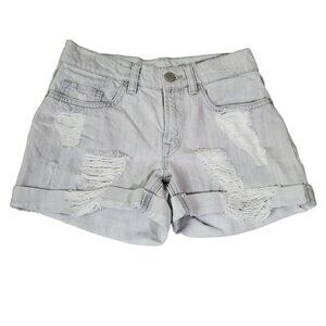 All Saints Women's denim shorts W/25 Distressed gray color